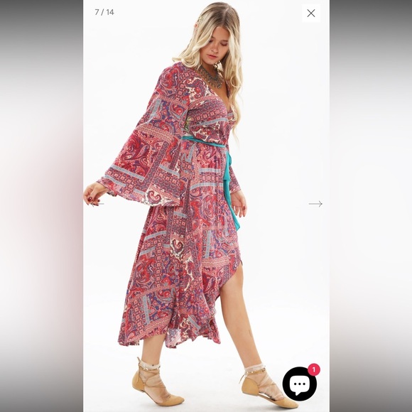 NWT Aratta Silent Journey Magical Creature Dress Sz S Embroidered Linen Coral - Picture 6 of 16